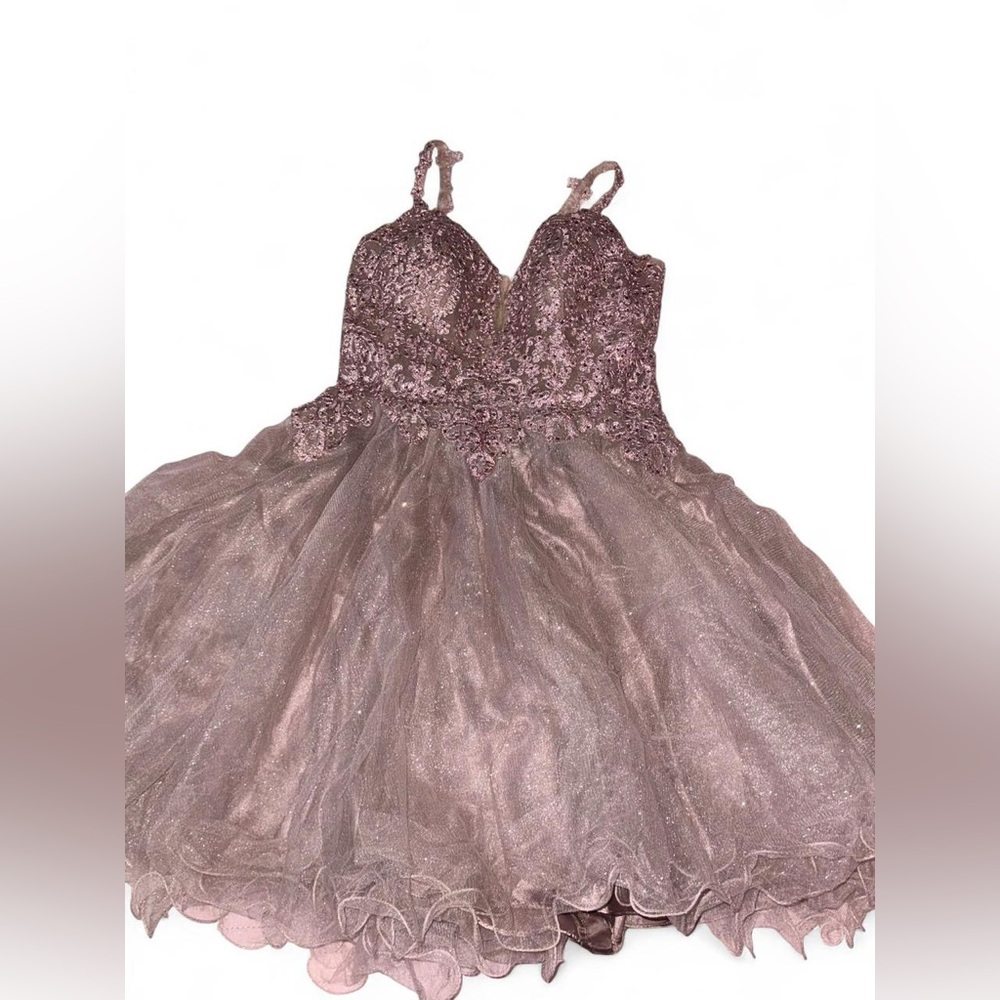 May Queen rose Lila glitter ball gown size 8